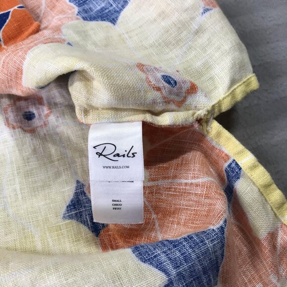 Rails Shirt Mens Small Linen Mackinley Flower Power Floral Hawaiian Button Up - Picture 3 of 7